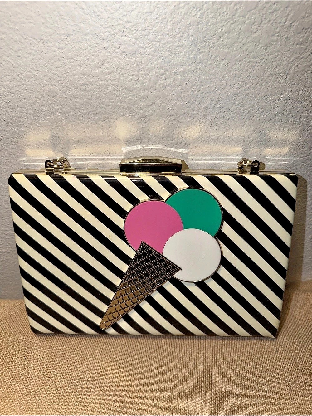 Kate Spade New York Miss Penny's Ice Cream Emmanuelle Clutch “Storybook” lining